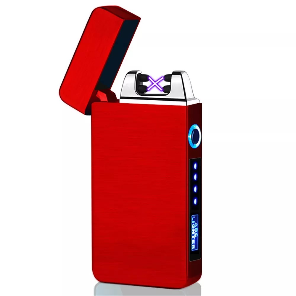 Picture of Windproof Dual Arc Flameless Electronic Rechargeable Electric Lighter with LED Power Display