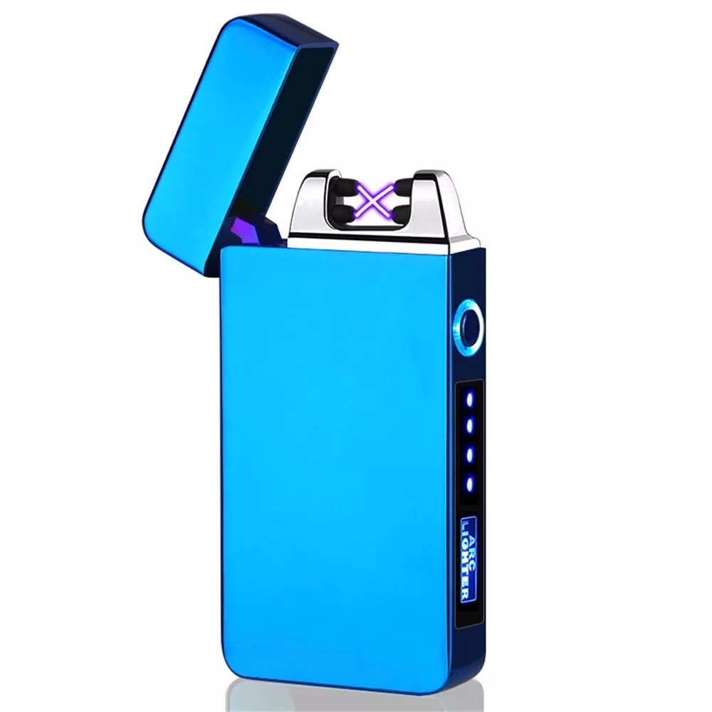 Picture of Windproof Dual Arc Flameless Electronic Rechargeable Electric Lighter with LED Power Display