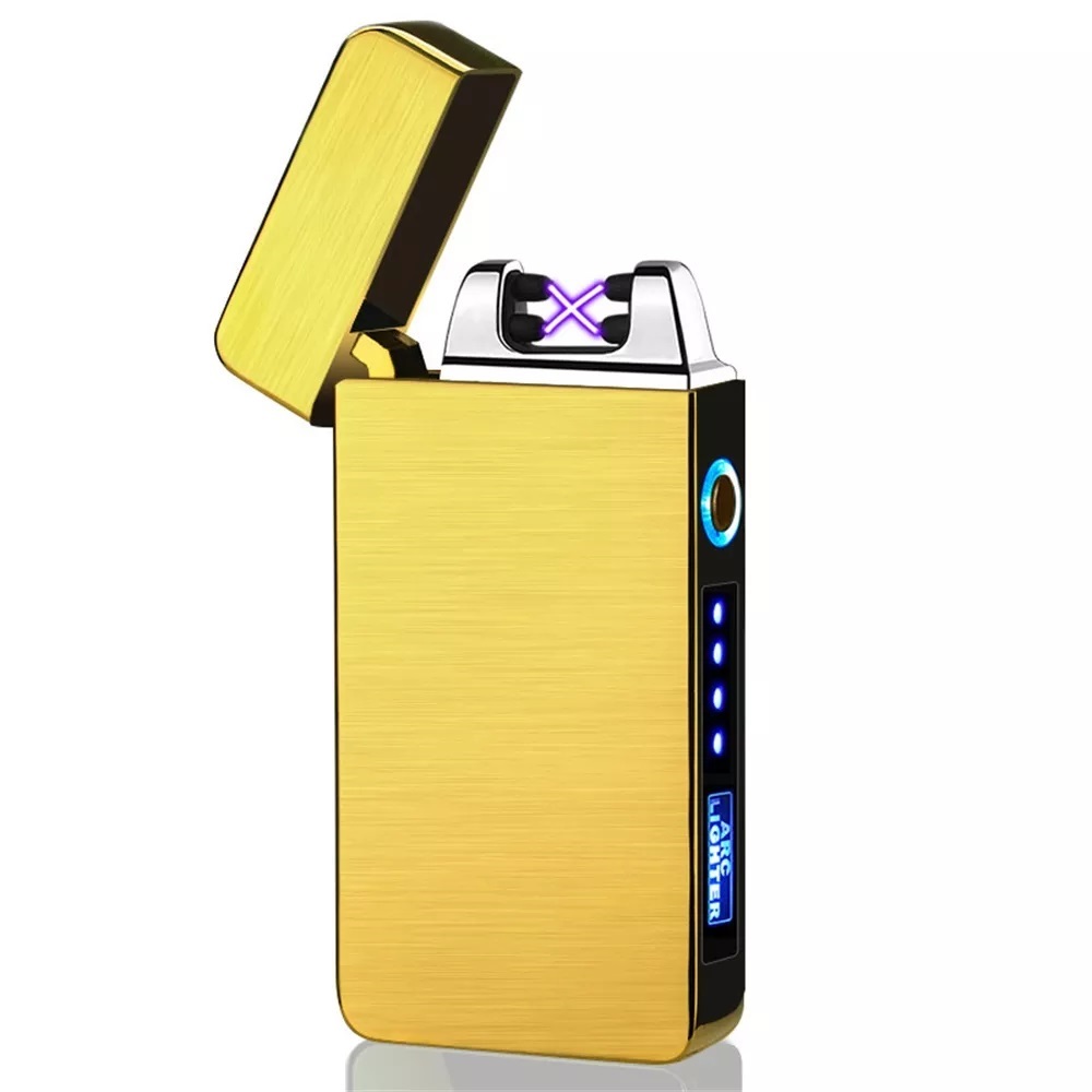 Picture of Windproof Dual Arc Flameless Electronic Rechargeable Electric Lighter with LED Power Display