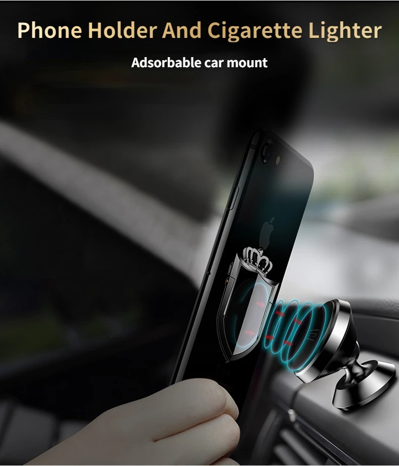 Picture of Cellphone Bracket Windproof Rechargeable USB  Electric  Flameless  Lighter