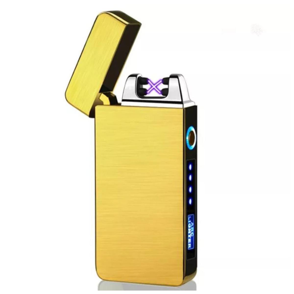 Picture of Windproof Dual Arc Lighter Flameless Electronic Rechargeable Electric Lighter with LED Power Display
