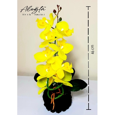 Picture of yellow Orchids Cymbidium Artificial Flower Real Touch yellow Color Orchid for Wedding Centerpieces Decorative Flowers
