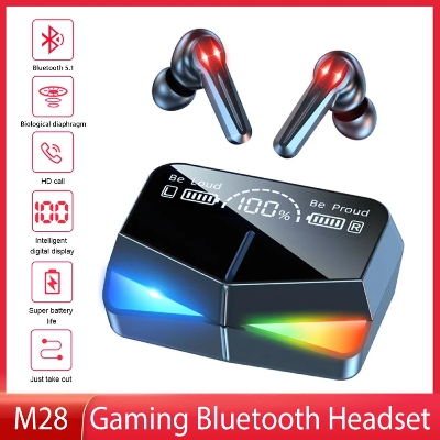 Picture of M28 TWS Low Latency Earbuds Gaming Earphones Touch Control Bluetooth 5.1 Wireless Headphones With Mirror Screen Mini LED Display M28 TWS Low Latency Earbuds Gaming Earphones Touch Control Bluetooth 5.1 Wireless Headphones With Mirror Screen Mini LED Disp
