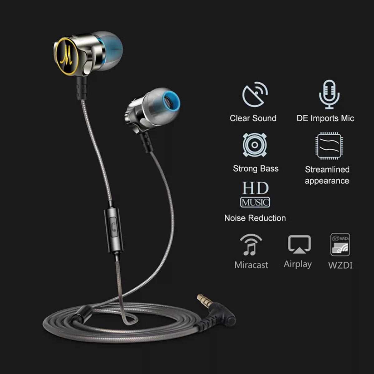Picture of QKZ DM7 Headset In-ear Heavy Bass Metal Band Wheat Fashion Wire Control Fever HIFI Earphone