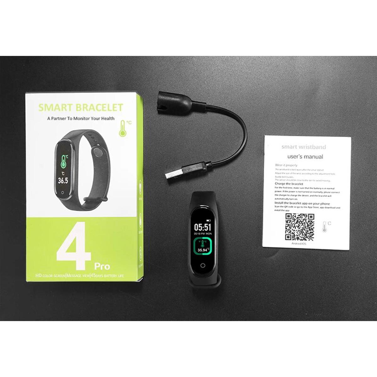 Picture of M4 Pro Smart Band Thermometer Heart Rate Blood Pressure monitor Men Smart watch Fitness bracelet Smartband For Android IOS