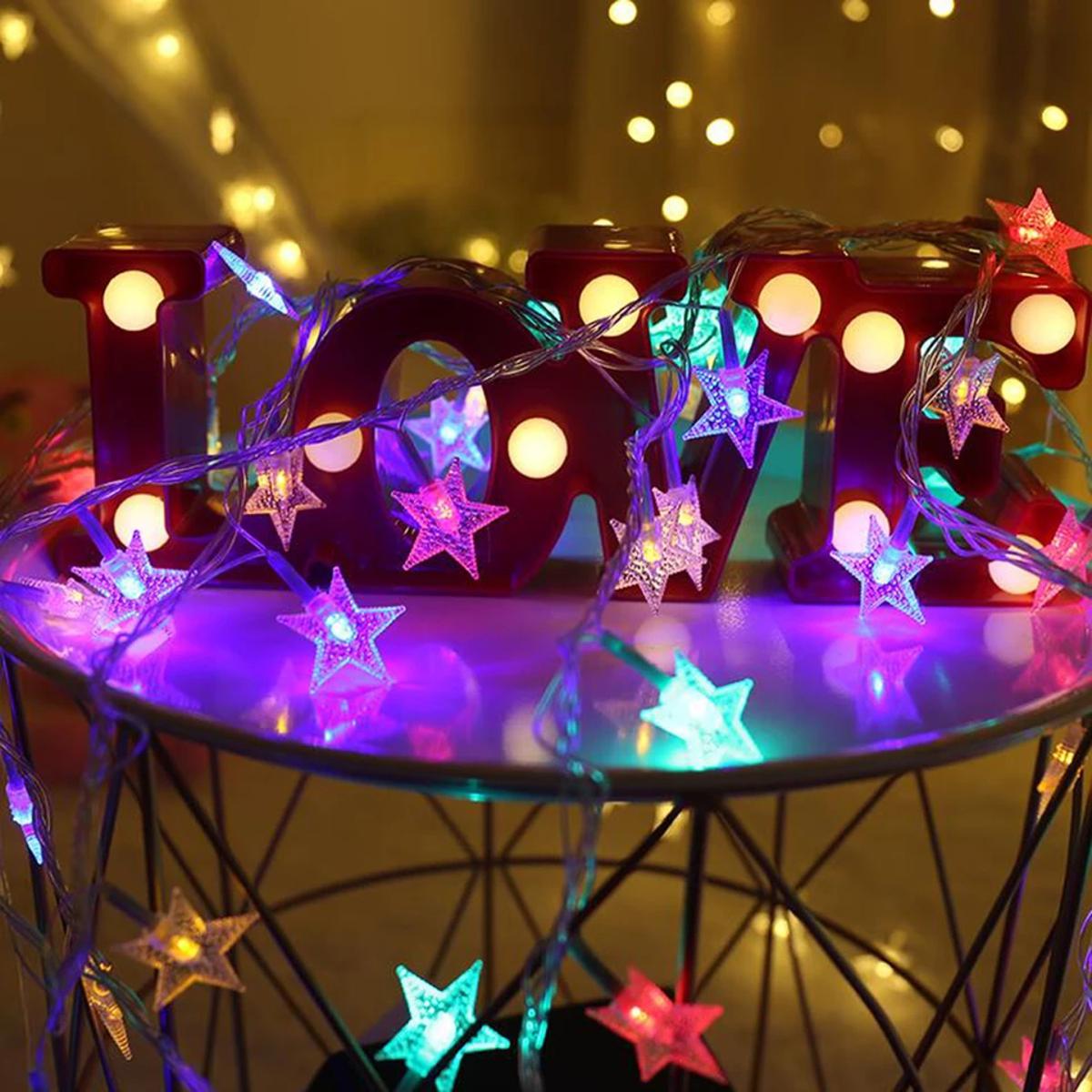 Picture of 2.5M LED Christmas Lights Star Curtain String Light 220V Fairy Light Outdoor Indoor Garland For Party Wedding Holiday Decoration