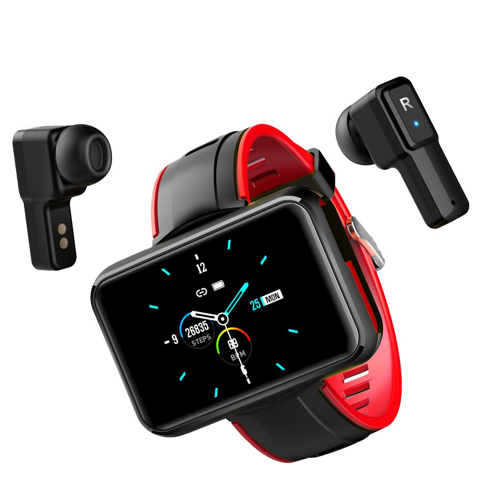 Picture of T91 TWS Wireless Bluetooth Headset Smart Watch Men  1.4 Inch Big DIY Screen Bluetooth Call Weather Smartwatc