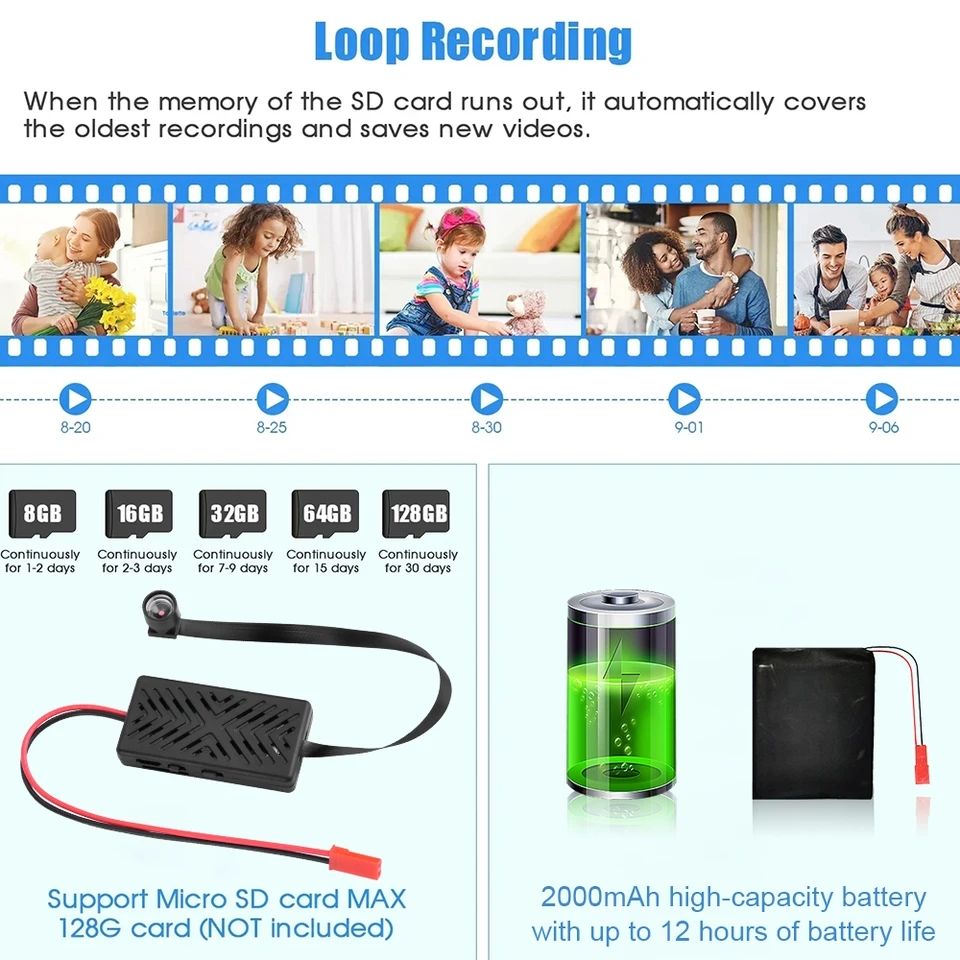 Picture of Mini Camera HD 4K 1080P Wifi IP Micro CamcorderPortable Wireless Module Video Record Support RemoteView P2P 90 degrees Camera