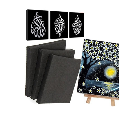 Picture of Black Canvas For painting 3 Pcs Combo Of  4/4, 5/5, 6/6, 8/8, 10/10, 10/12, 12/16 Inches