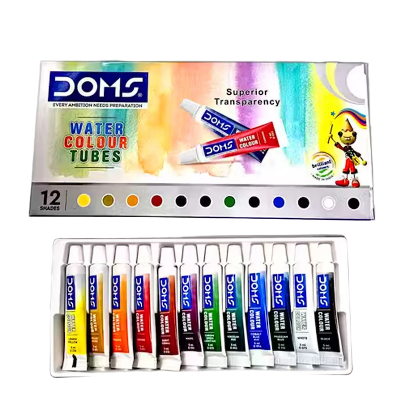 Picture of Doms Water Colour Paint r 12/6 Color Tubes box