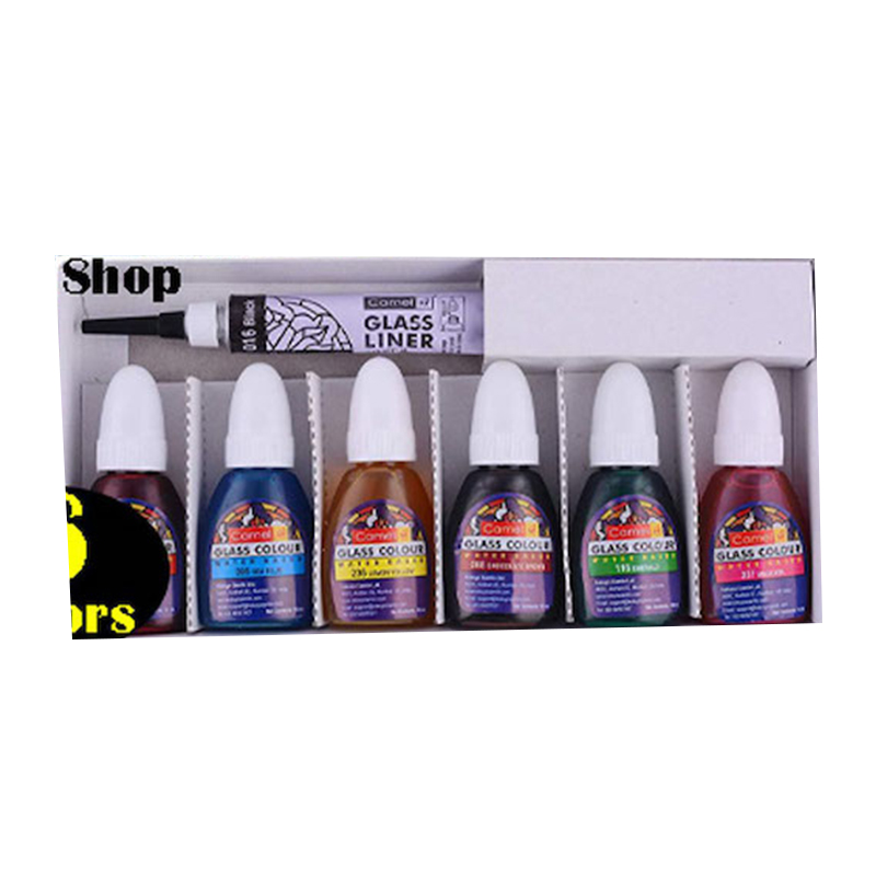 Picture of Camel Glass Colours Water Based 6 Shades Glass Painting color