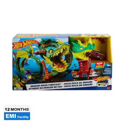 Picture of Hot Wheels Wyvern Drive Firefight Defeat the Stunts Connects to Other Sets Includes 1 Hot Wheels Toy Car-HDP03