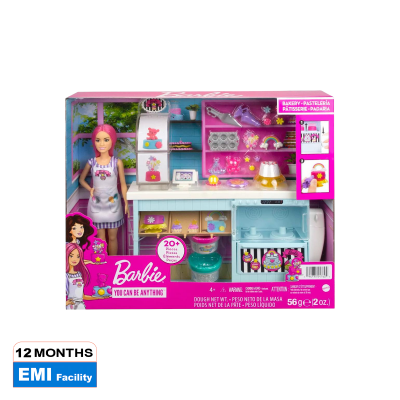 Picture of Barbie Bakery Playset with 12 in Petite Doll, Pink Hair, Bakery Station, Cake Making Feature & 20+ Realistic Play Pieces-HGB73