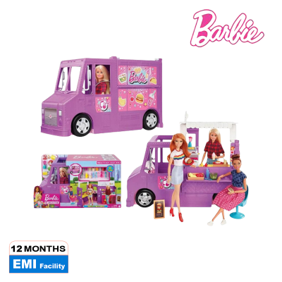 Picture of Barbie Fresh 'n' Fun Food Truck - Includes 30+ Realistic accessories: Menu Board, Pots, Utensils, and More for Kids - GMW07