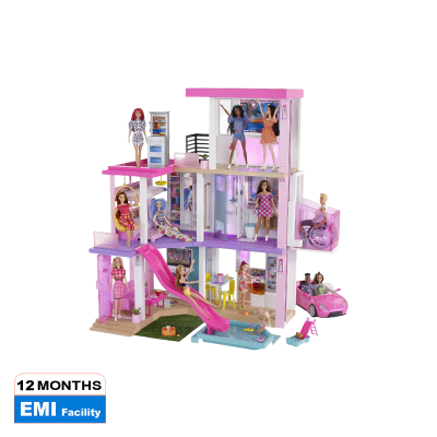 Picture of Barbie DreamHouse Large Dollhouse with Pool, Slide, Elevator, Lights and Sounds, and Dollhouse Accessories and Furniture Preschool Dolls-GRG93