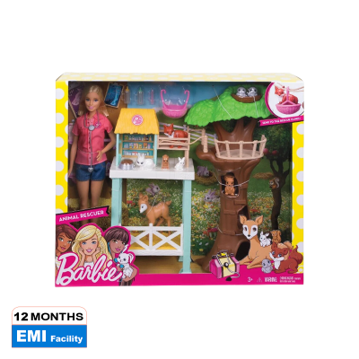 Picture of Barbie Pet Rescuer Doll Center with 8 pets & Playset- FCP78