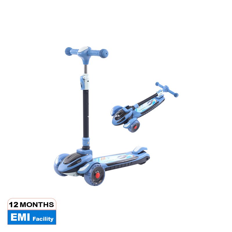 Picture of Kick Scooter for Kids 3 Wheels Deluxe Folding Aluminum 3 Adjustable Height Glider with LED Light Up wheels Body Balance Scooter