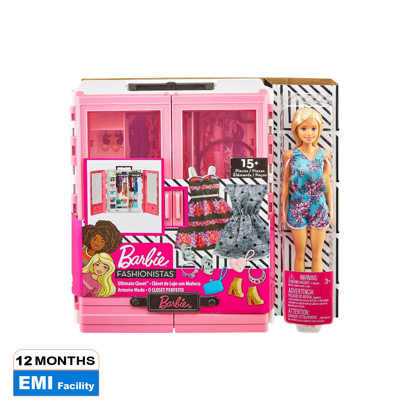 Picture of ​Barbie Fashionistas Ultimate Closet Portable Fashion Toy with Doll, Clothing, Accessories and Hangars