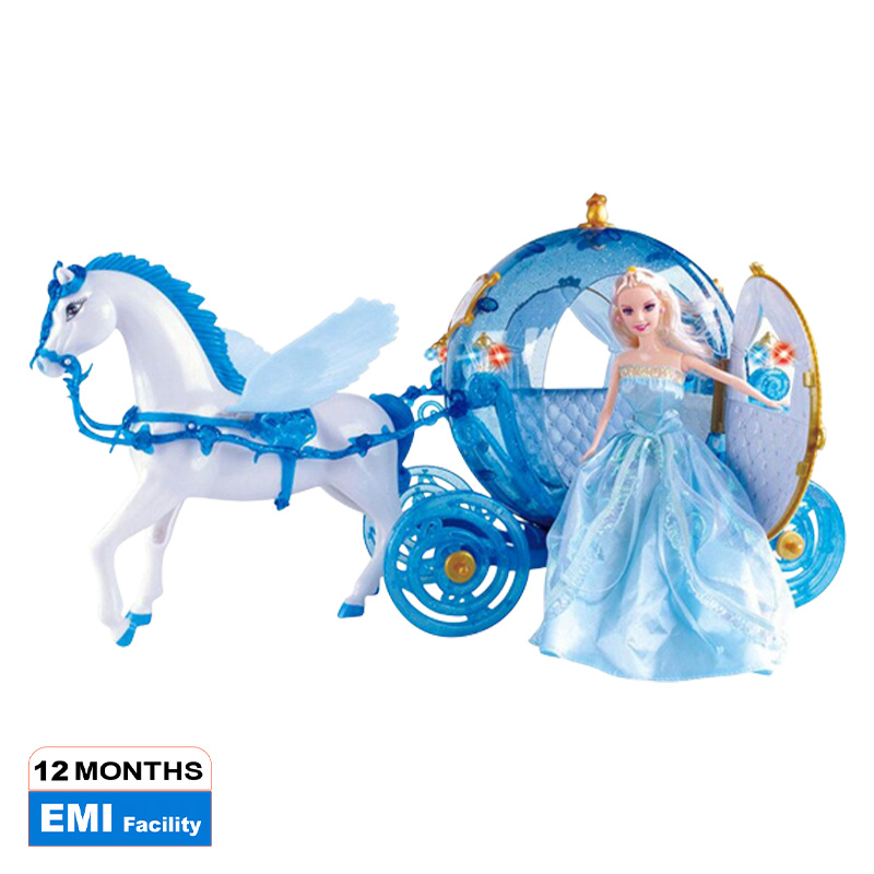 Picture of Barbie Princess Doll with Horse Carriage Beautiful Music and Light Nice gift For Kids Girls