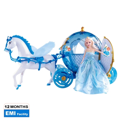 Picture of Barbie Princess Doll with Horse Carriage Beautiful Music and Light Nice gift For Kids Girls