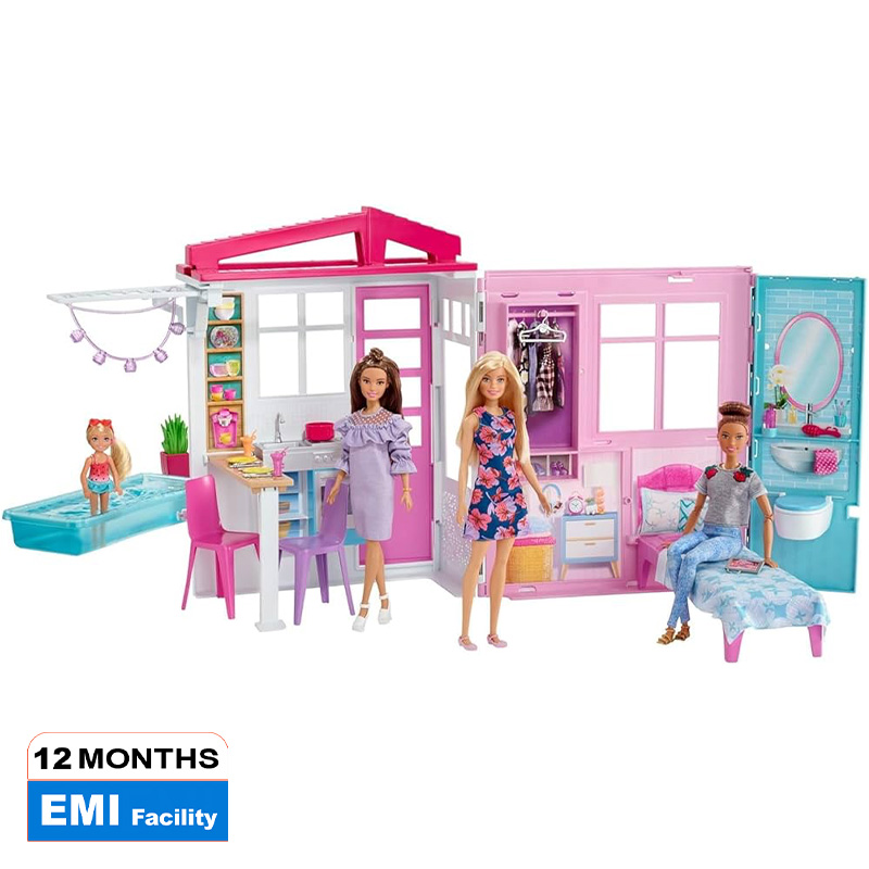 Picture of Original Mattel Barbie House Fully Furnished Kitchen, Bedroom, Bathroom, Pools With Doll