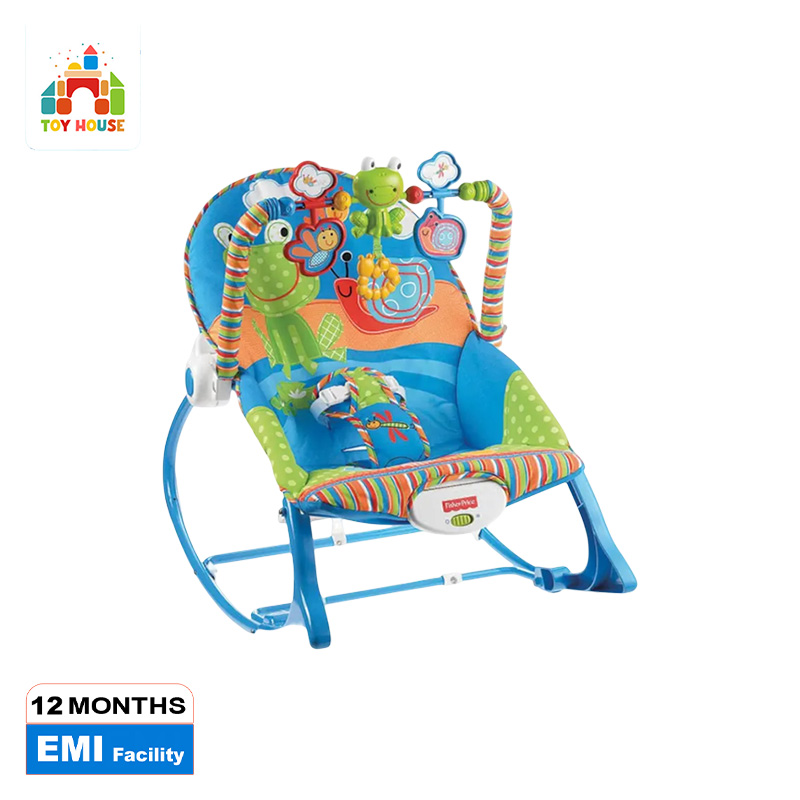 Picture of Fisher Price Infant to Toddler Baby Rocker with Musical Toy Bar & Vibrations- BLUE /pink