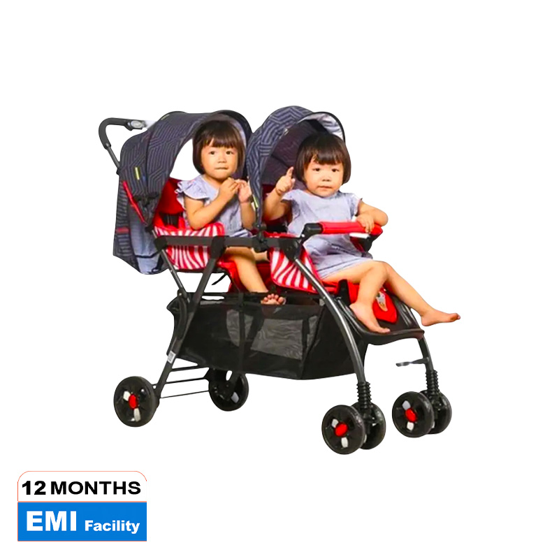 Picture of BBH Twin Baby Stroller Premium Prams- Red