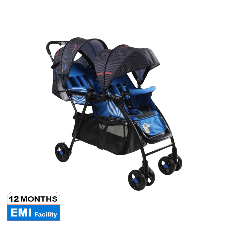 Picture of BBH Twin Baby Stroller Premium Prams- Blue