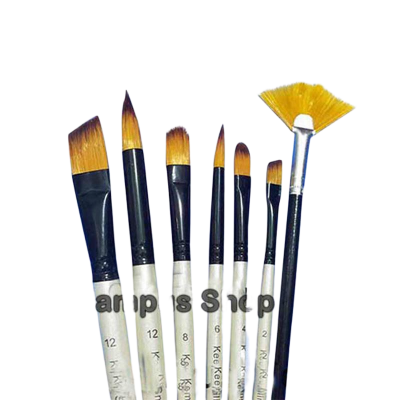 Picture of Campus Shop Paint Brush Set, 7 Piece Nylon Hair Artist Brushes, Paint Brush Suits Watercolor, Acrylics and Oil Painting, Blue