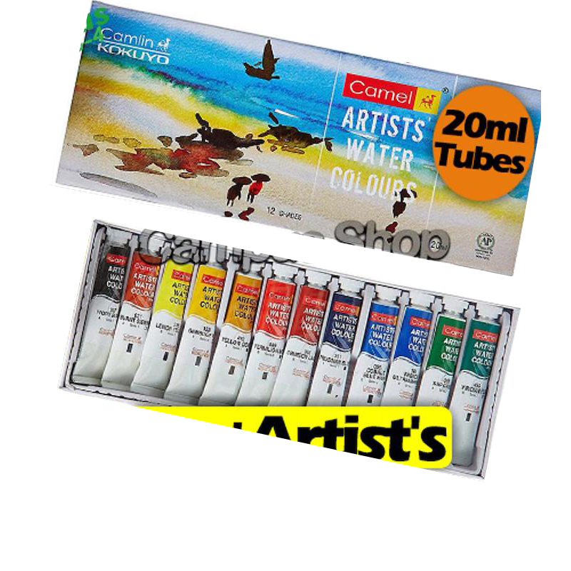 Picture of Camel Artist Water Colour  Paint 12 Colors 20ml Box for Professional Watercolor Painting