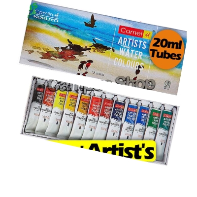 Picture of Camel Artist Water Colour  Paint 12 Colors 20ml Box for Professional Watercolor Painting