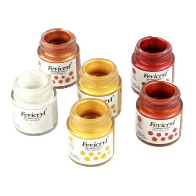 Picture of Fevicry Pearl Metallic Colours for Fabric Painting and Art - 10 ml 6 Shades