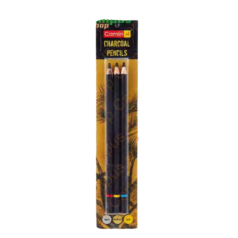 Picture of Camel Black medium/soft/hard charcoal pencils