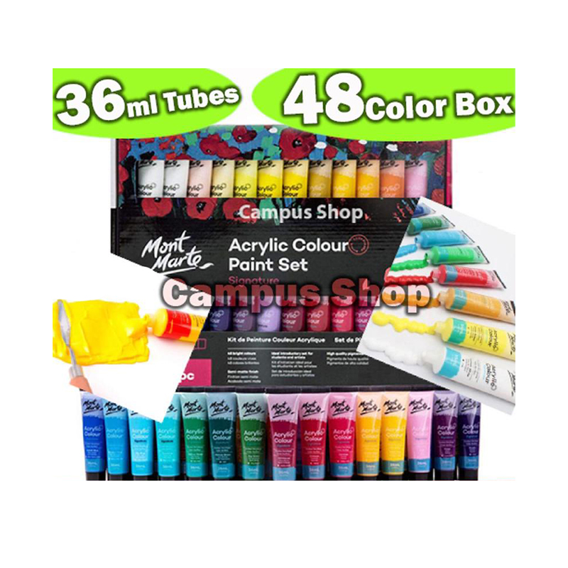Picture of Mont Marte 48 Acrylic Color box 36ml paint Set for Professional Artists
