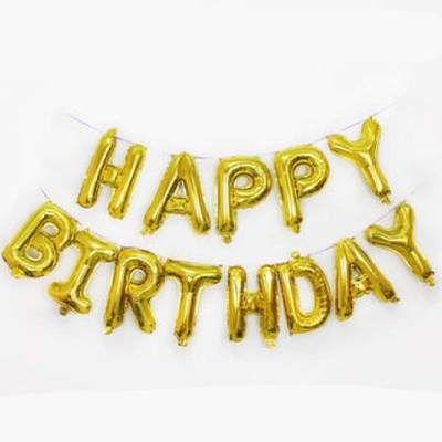 Picture of Happy Birthday Foil Balloon Banner Big Size Letter Multicolor-1pack