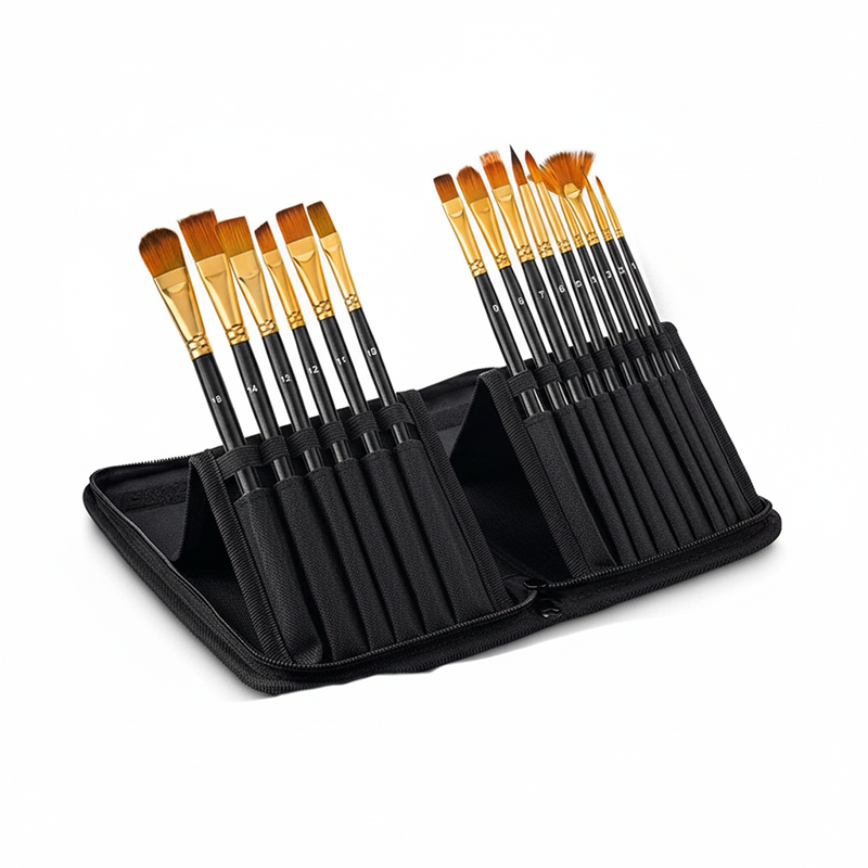 Picture of Artist  Paint Brush Set of 15, for Gouache, Acrylic, Oil, Watercolor Paint Brushes