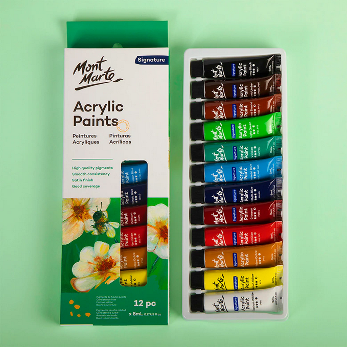 Picture of Mont Marte Acrylic Paint Set 12pc x 8ml