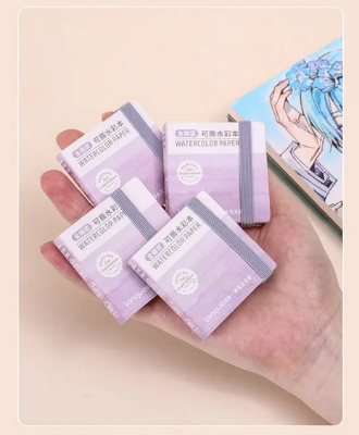 Picture of Languo Mini Cotton Tearable Watercolor Book,Thickened Blank Anime Character Illustrated Paper Art Stationery Supplies 50x50mm