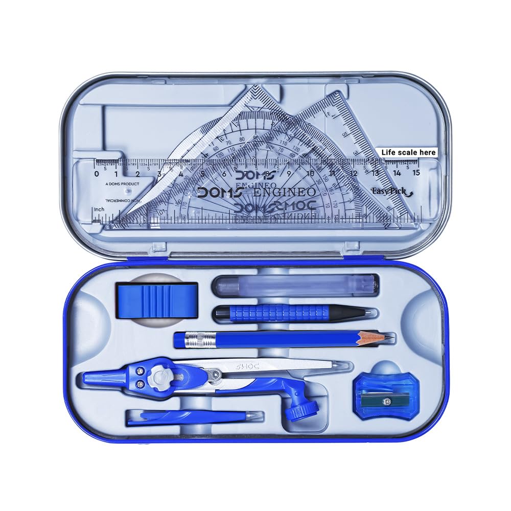 Picture of DOMS ENGINEO GEOMETRY SET AND MATHEMATICAL DRAWING INSTRUMENT (2 IN 1 CONVERTIBLE LEG JOINT)