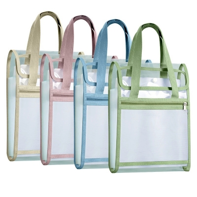 Picture of A4 Vertical Transparent Test Paper Data Storage Bag 13-Layer Organ Bag Portable Folder Large Capacity Subject Classification Bag (1pc Random color)