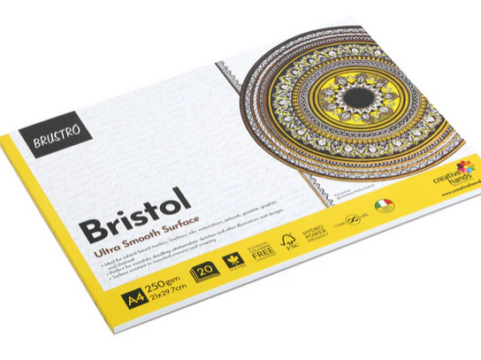 Picture of BRUSTRO Bristol Ultra Smooth Glued Pad 250 GSM A4-20 Sheets