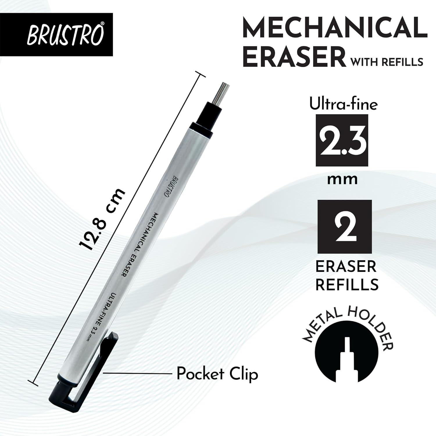 Picture of BRUSTRO Mechanical Precision Retractable Zero Eraser 2.3mm