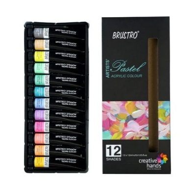 Picture of BRUSTRO Artists ’ Acrylic Pastel Colour Set of 12 Colours X 12ML Tubes