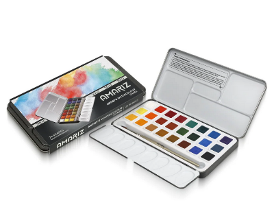 Picture of DOMS Artist Watercolor Cakes Metal Tin Pack - 24 Shades