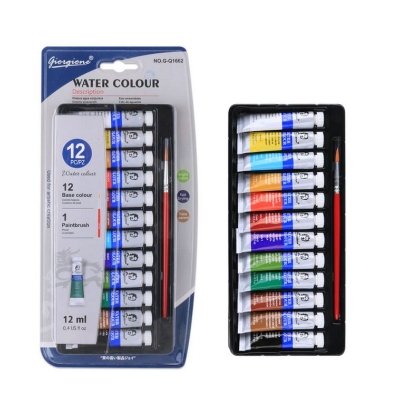 Picture of Giorgione 12ml Watercolor Art Paints Set 12 Colors in Durable Water Colour Tubes for Artist Student Canvas Glass Painting