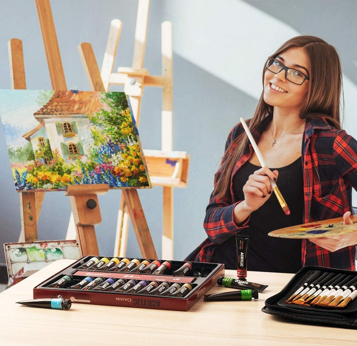 Picture of Giorgione Artists Acrylic Colour Set Tube Waterproof 12 Colours X 12ml Tubes