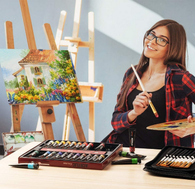 Picture of Giorgione Artists Acrylic Colour Set Tube Waterproof 12 Colours X 12ml Tubes