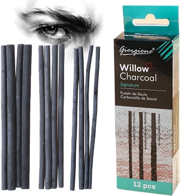 Picture of Giorgione Willow Charcoal Sticks 12 Pc For Painting, Sketching, Drawing, Painting