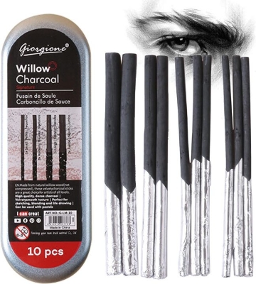 Picture of Giorgione Willow Charcoal Sticks 10 Pc For Painting, Sketching, Drawing, Painting