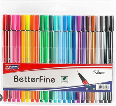 Picture of 24 Colors Fineliner Pens 0.4mm Fine Tip Marker Drawing Color Pens Set Art Office School Supplies for Journaling Planner Writing Note Taking Painting Coloring Sketch